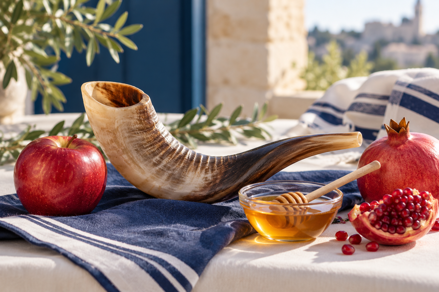 Chofar, pomme, miel et grenade